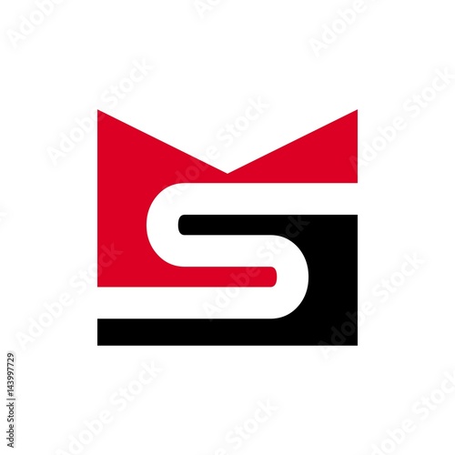 letter m and s logo vector.
