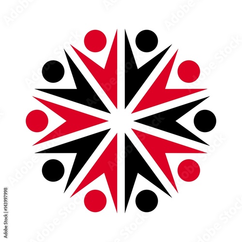 people community logo template. star people logo vector.