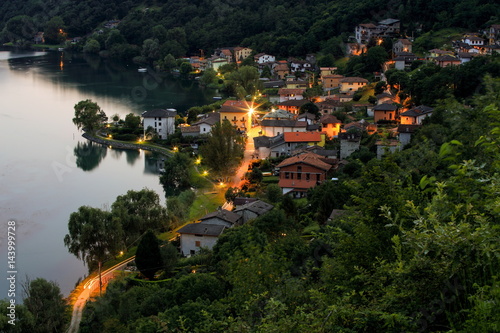 Lights on Dascio, Lombardy, Italy photo