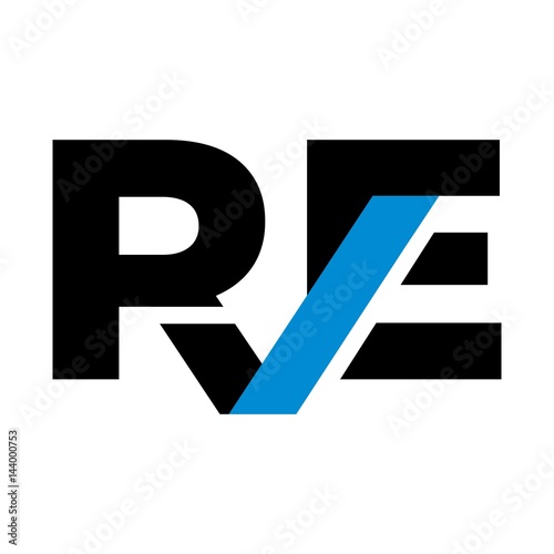 letter R and E logo vector.