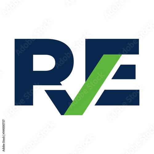 letter R and E logo vector.