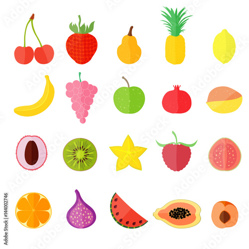 Set with Various Fruits