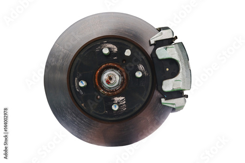 Brake disk and the wheel assembly isolated on white back ground with clipping path