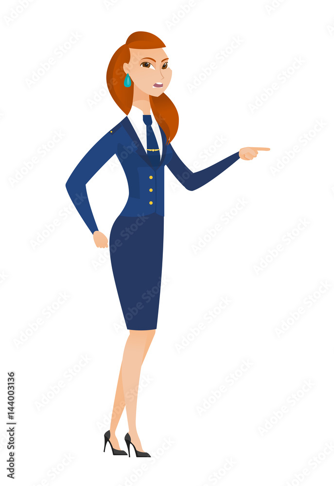 Furious stewardess screaming vector illustration. Furious stewardess screaming vector illustration.