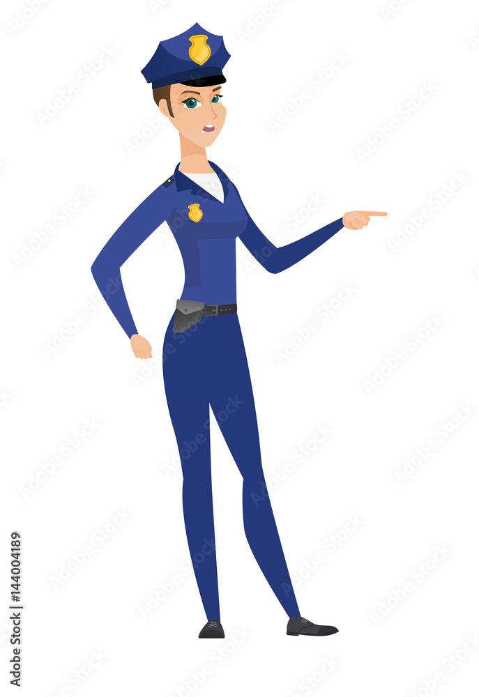 Furious policewoman screaming vector illustration. Furious policewoman screaming vector illustration.
