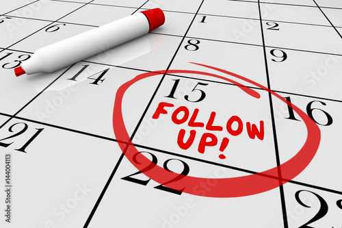 Fotografija Follow Up Calendar Words Appointment Reminder 3d Illustration