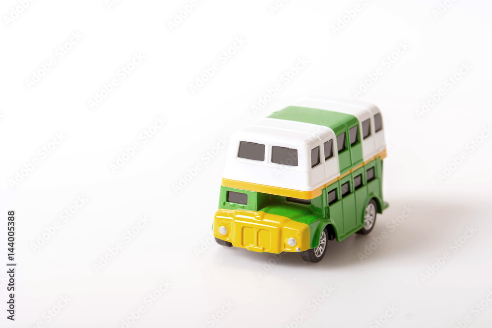 Model of a double decked bus isolated on white Model of a double decked bus isolated on white
