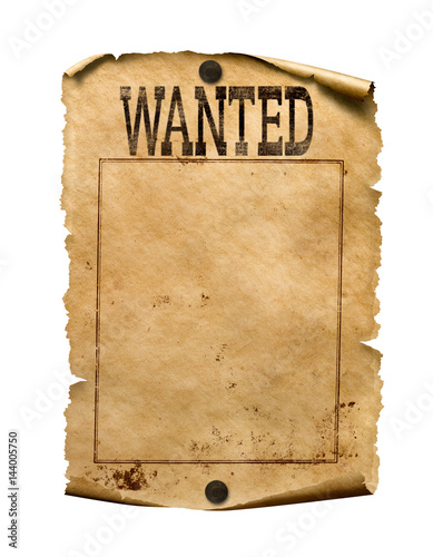 Wanted for reward poster 3d illustration isolated photo