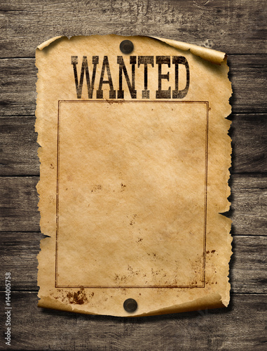 Wanted for reward poster 3d illustration photo