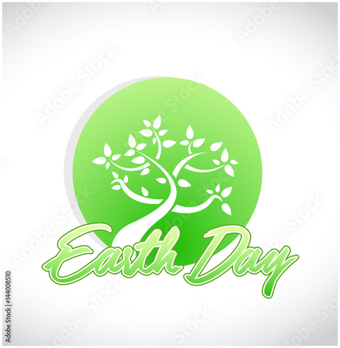 earth day tree graphic and copy sign