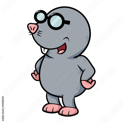 Cartoon Mole With Glasses Vector Illustration