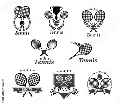 Tennis vector icons for tournament award badges