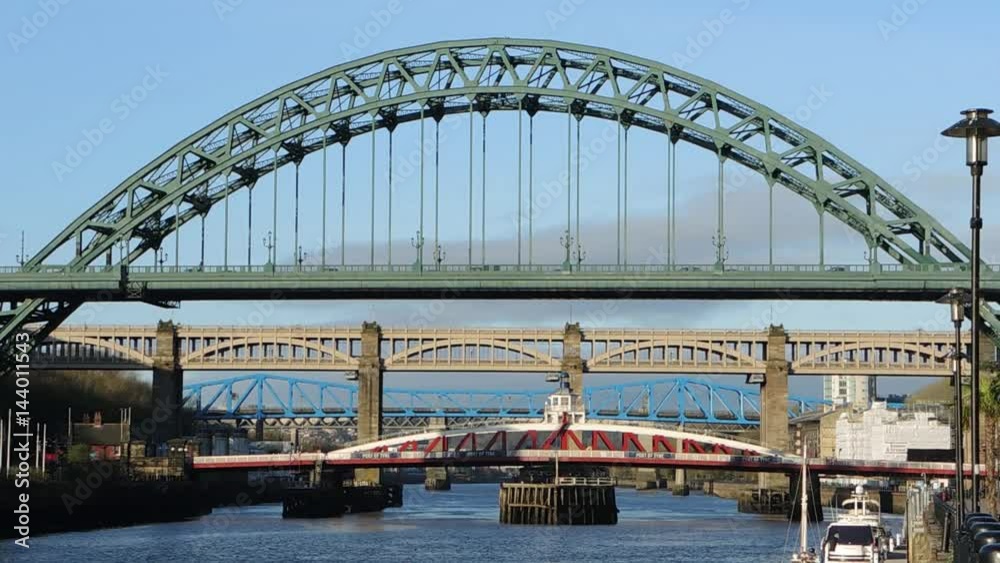 Newcastle upon Tyne, England, United Kingdom. The bridges over the river Tyne. Newcastle upon Tyne, England, United Kingdom. The bridges over the river Tyne.