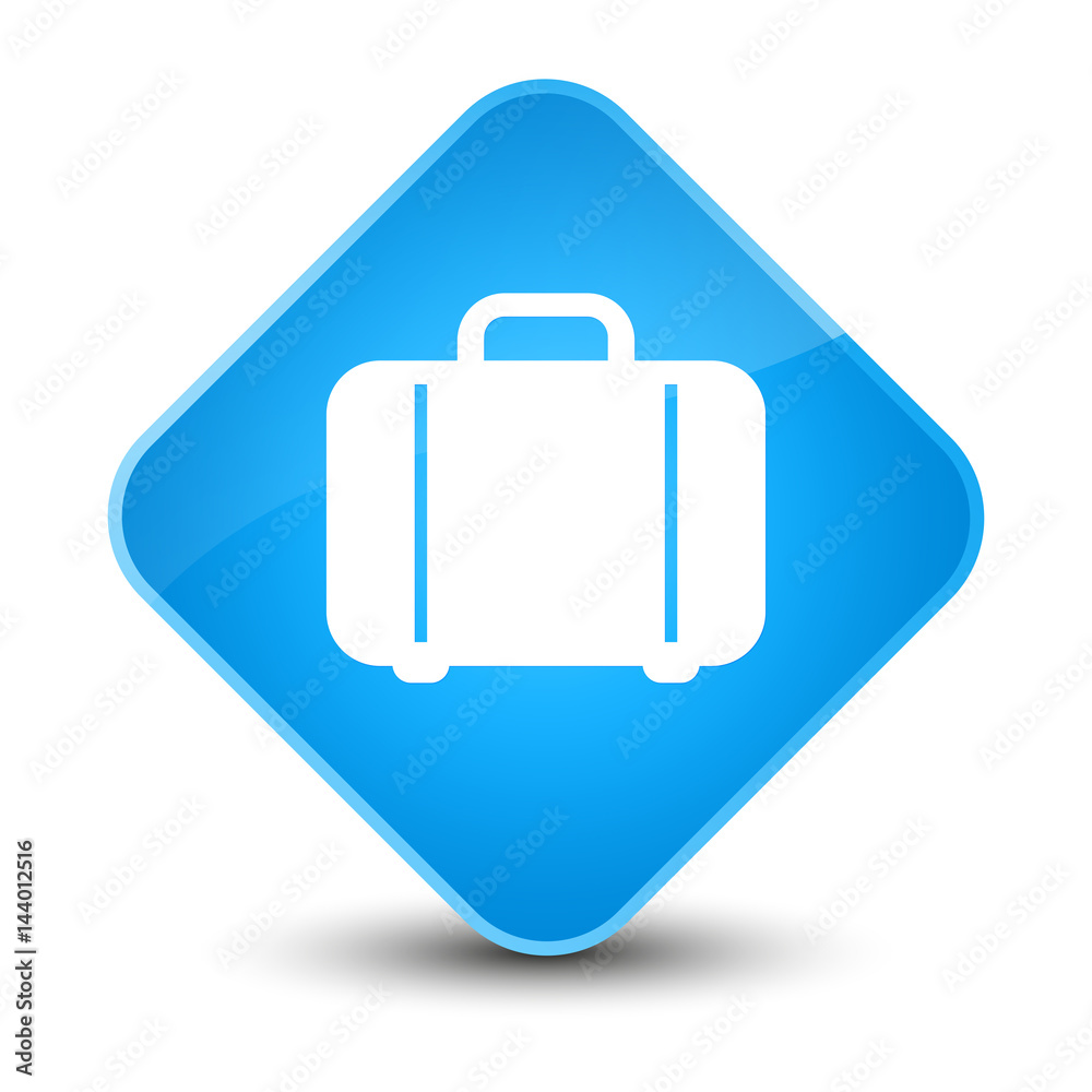 Bag icon elegant cyan blue diamond button Bag icon elegant cyan blue diamond button