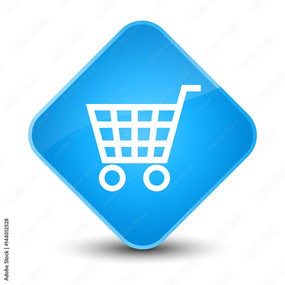 Ecommerce icon elegant cyan blue diamond button