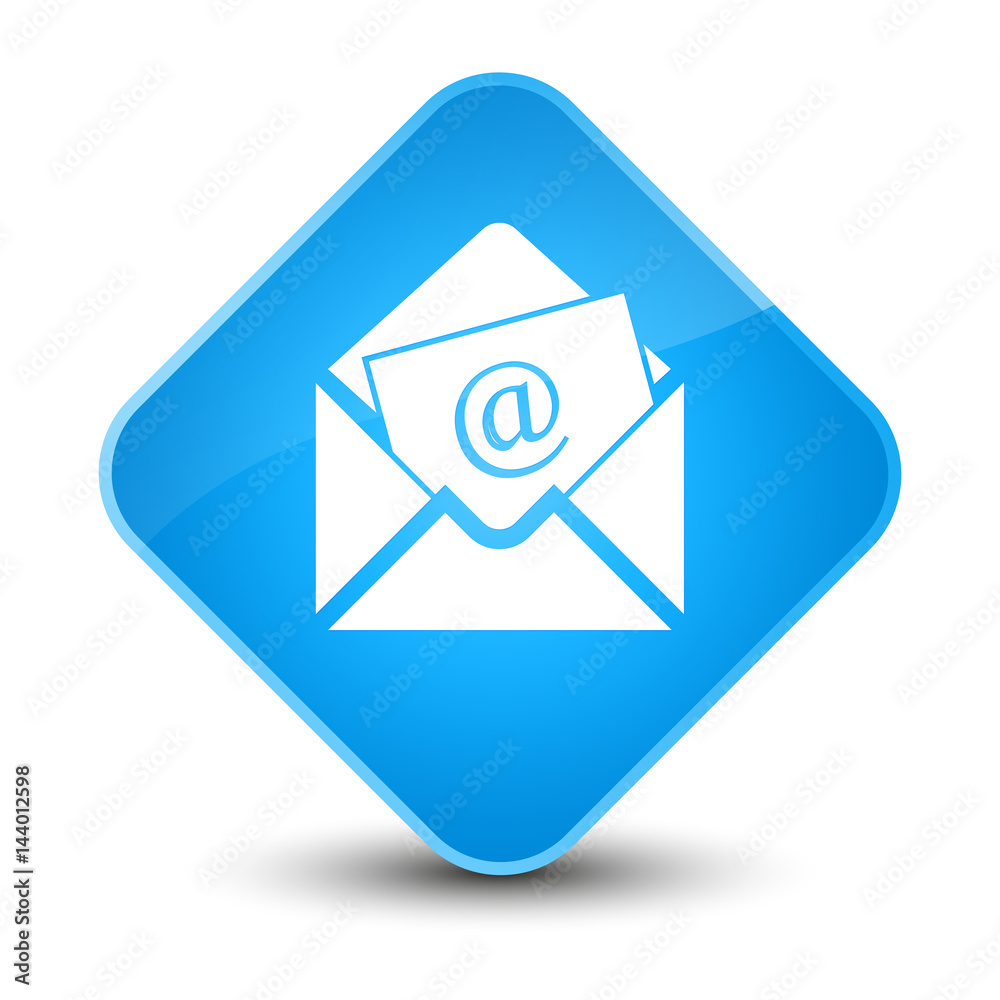 Newsletter email icon elegant cyan blue diamond button Newsletter email icon elegant cyan blue diamond button