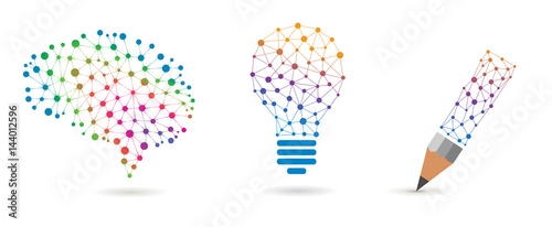 creative symbols made with connected dots