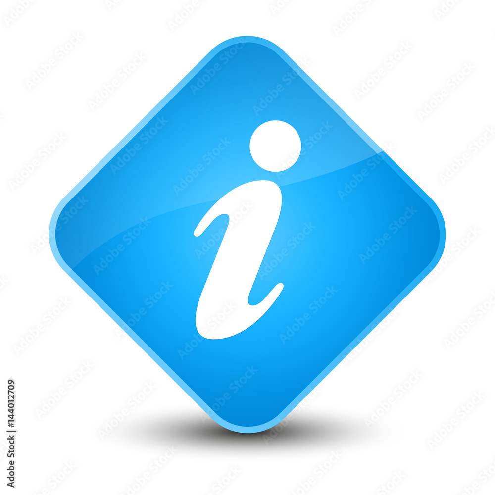 Info icon elegant cyan blue diamond button Info icon elegant cyan blue diamond button