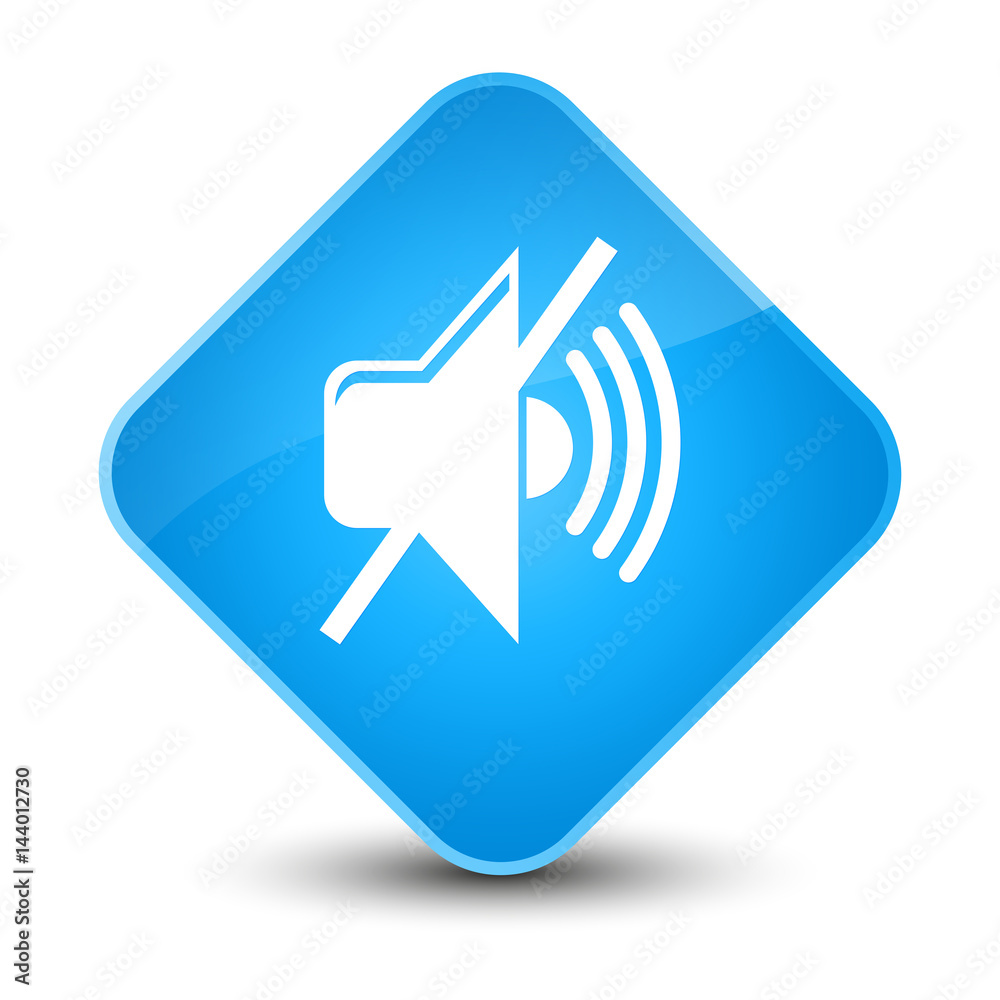 Mute volume icon elegant cyan blue diamond button Mute volume icon elegant cyan blue diamond button