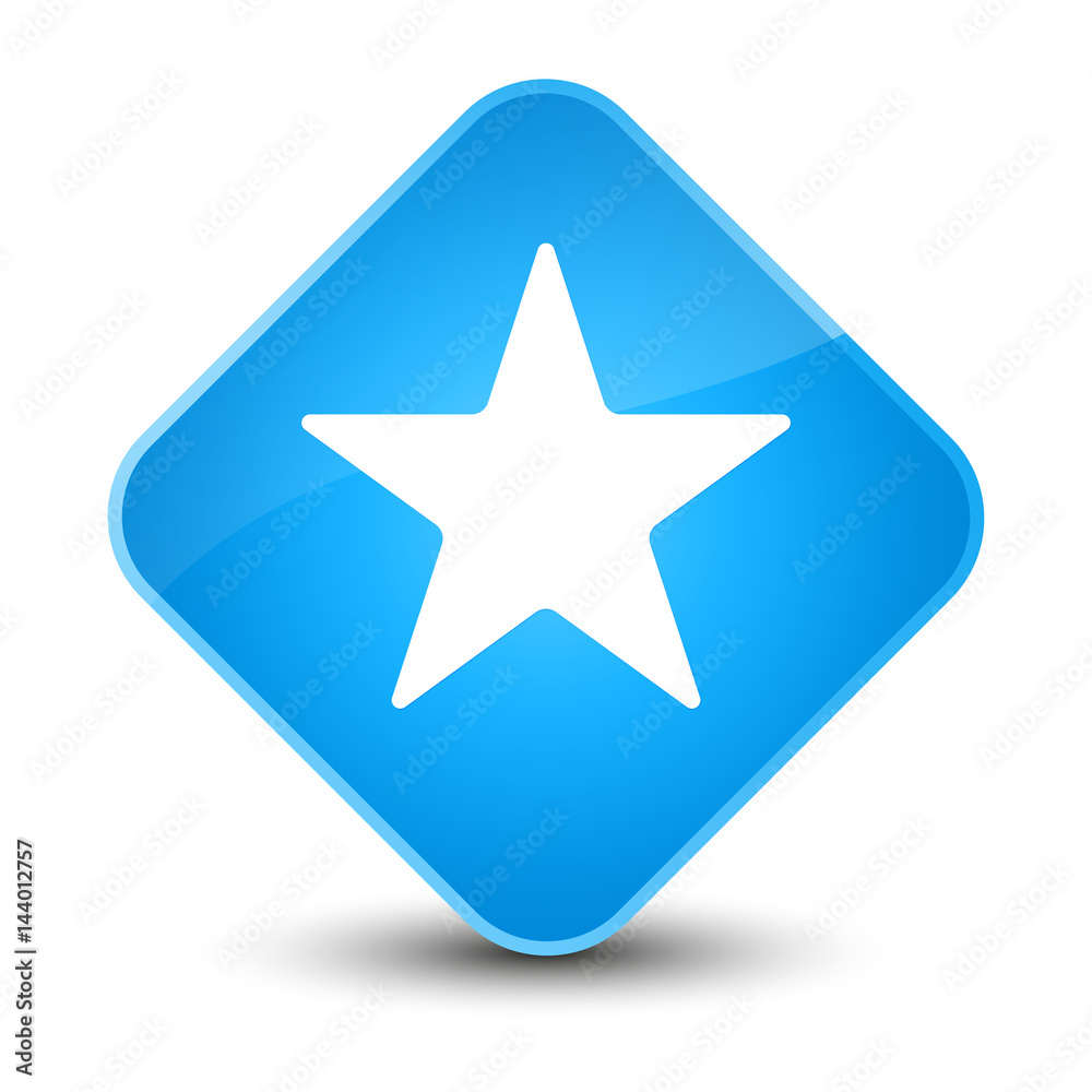 Star icon elegant cyan blue diamond button Star icon elegant cyan blue diamond button