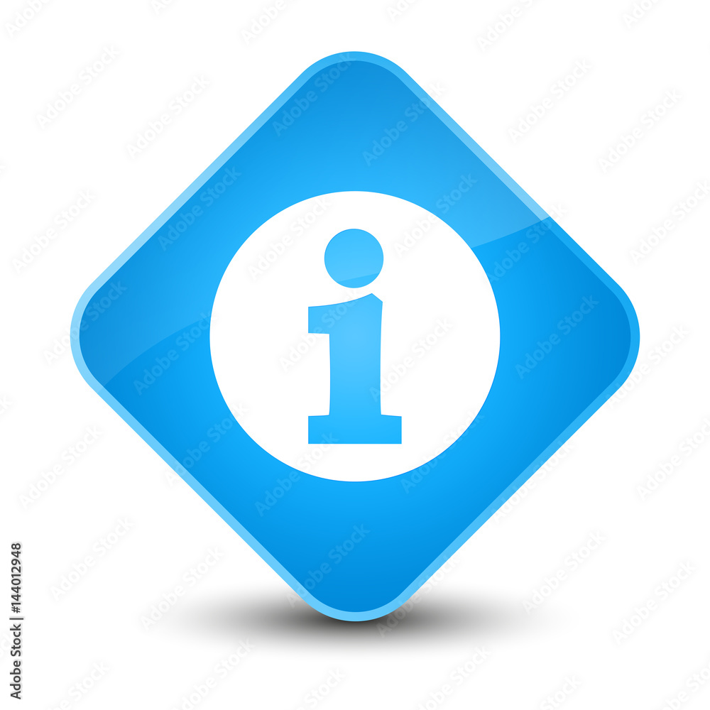 Info icon elegant cyan blue diamond button Info icon elegant cyan blue diamond button