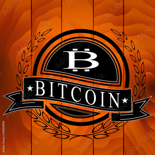 The vector sticker of bitcoin symbol