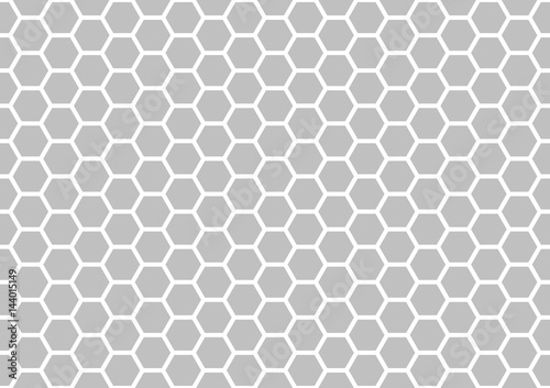 Seamless Hexagonal Pattern in Grey and White Color
