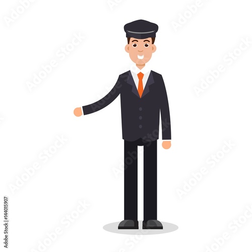 Limo driver character. Vector illustration.
