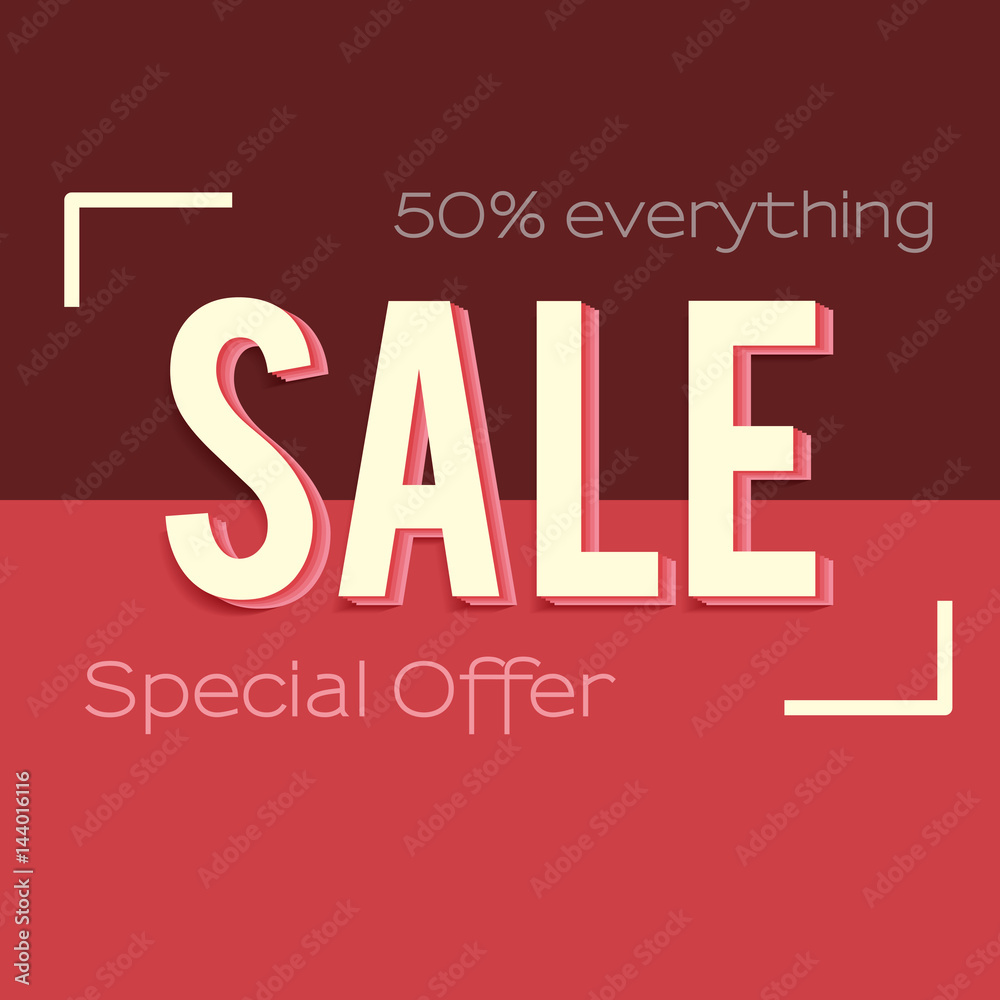 Super Sale and special offer banner. Great bright background for your offers, promotional posters, advertising shopping flyers and discount banners. Illustration