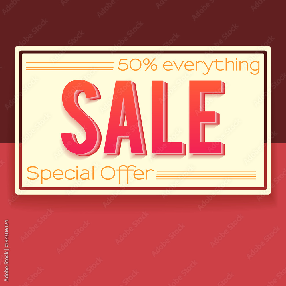 Super Sale and special offer banner. Great bright background for your offers, promotional posters, advertising shopping flyers and discount banners. Illustration
