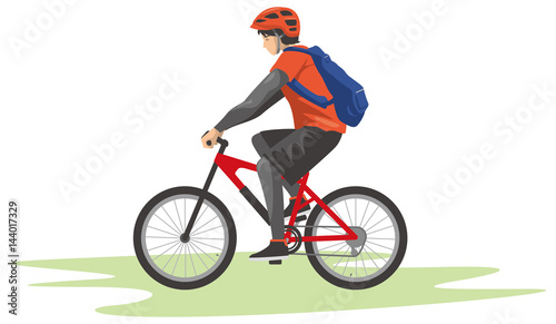 マウンテンバイクを運転する男性のイメージイラスト