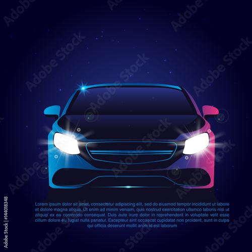 Vector sports car front view