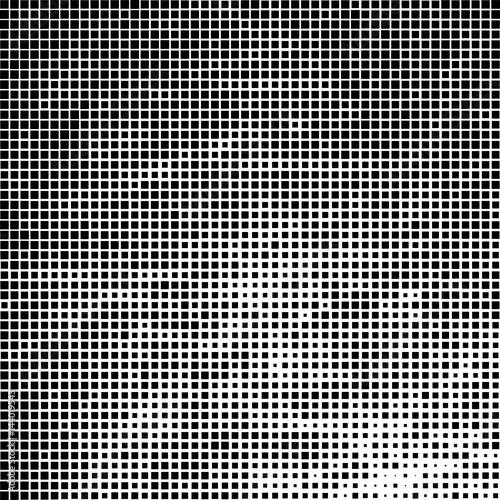 black squares of different sizes. abstract background. grunge texture. halftone effect. vector illustration.