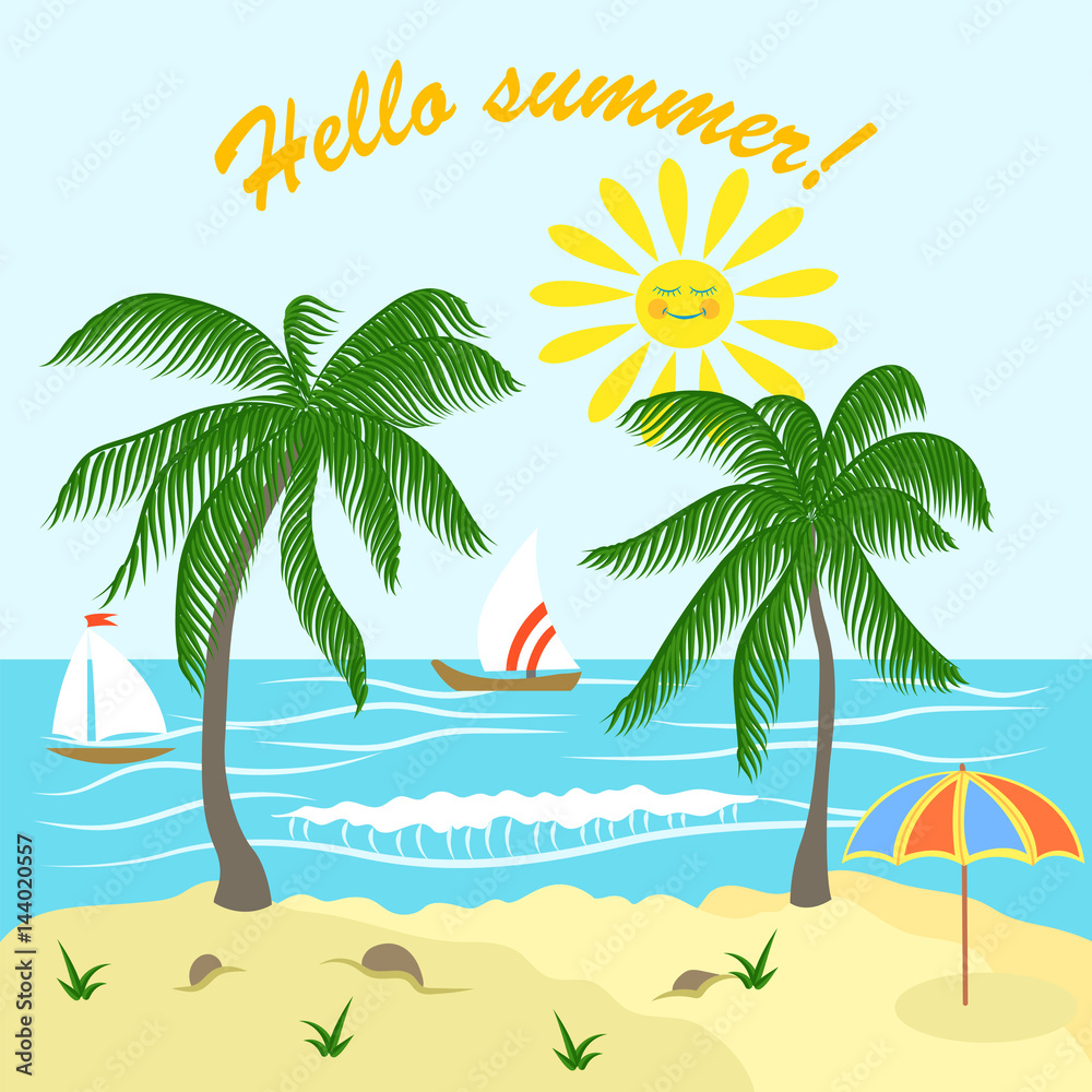 Fototapeta premium Postcard summer vacation