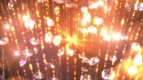 Diamonds Falling Loop Background Full HD