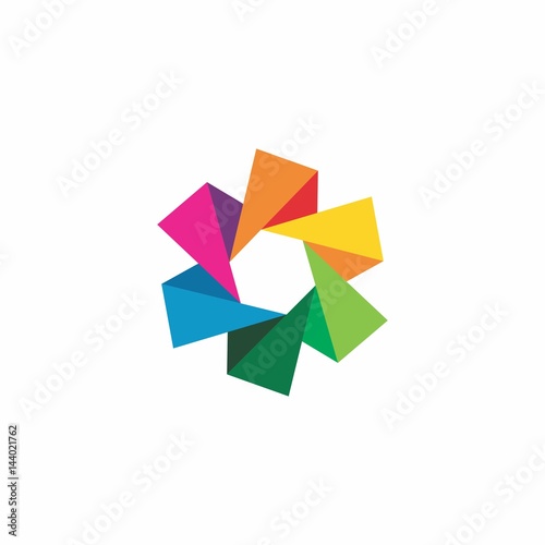 Free Download abstract colorful star origami - GFXLoad