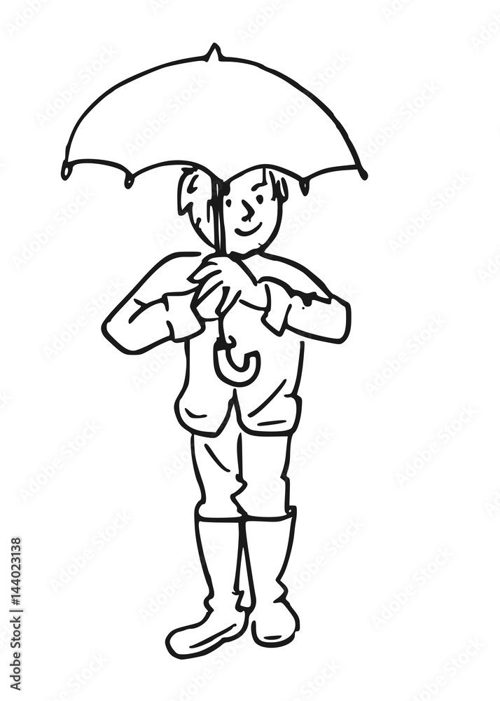 In de regen met je paraplu