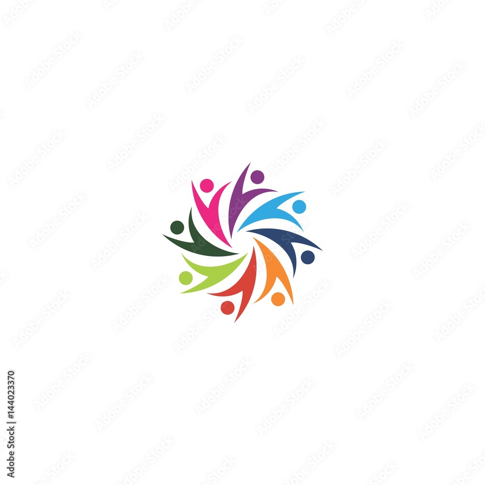 Fototapeta premium ABSTRACT COLORFUL TEAMWORK ICON LOGO