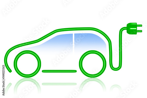 Car silhouette with electric plug