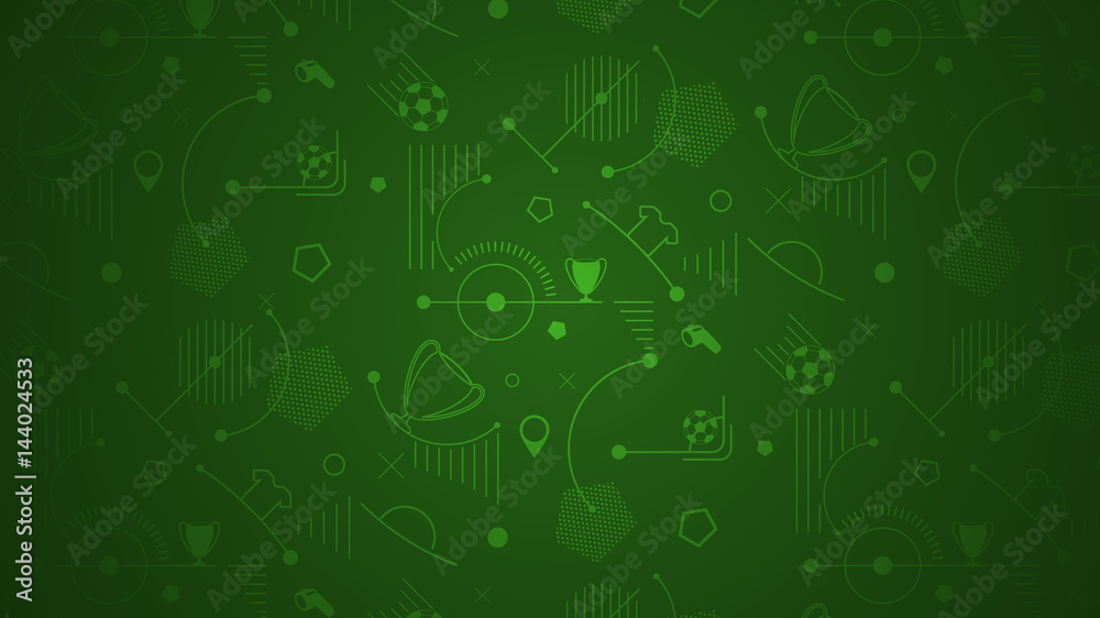 Naklejka premium Seamless soccer pattern vector illustration. Football background.