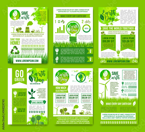 Earth nature vector ecology infographics brochure