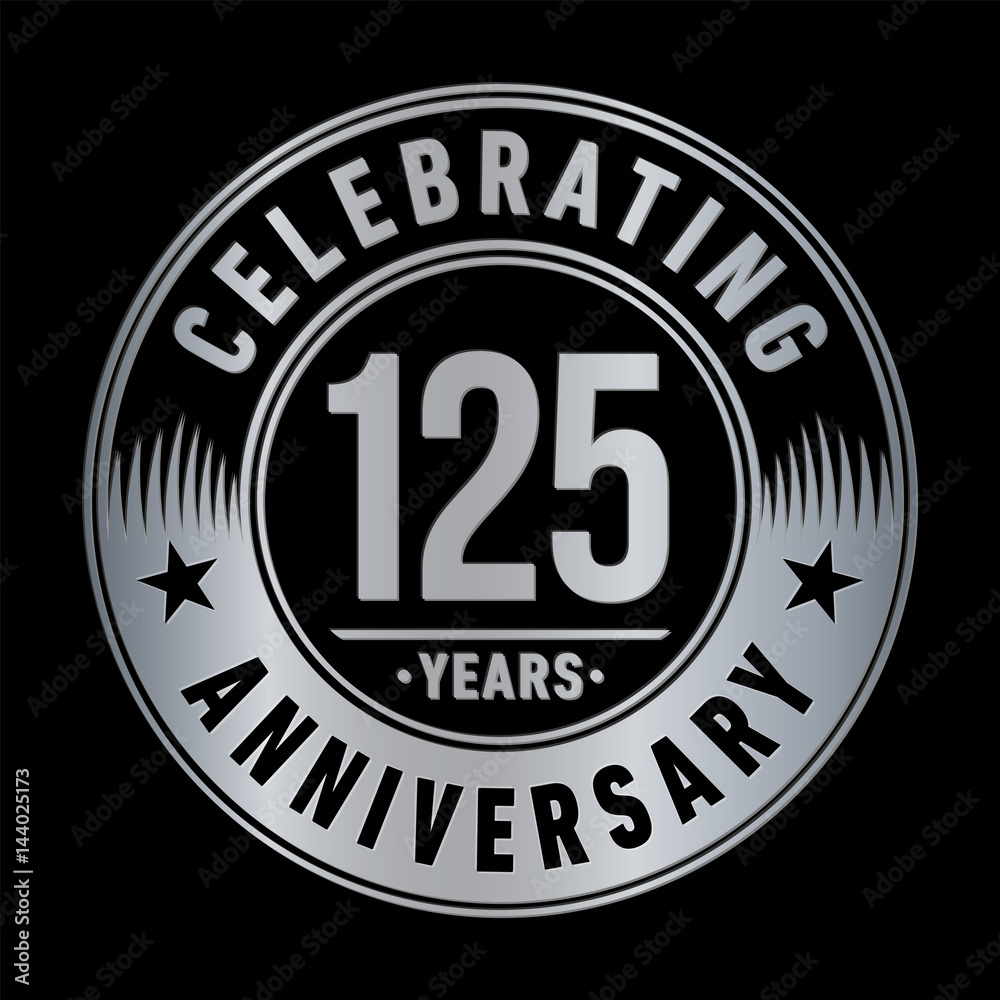 125 years anniversary logo template. Vector and illustration. 