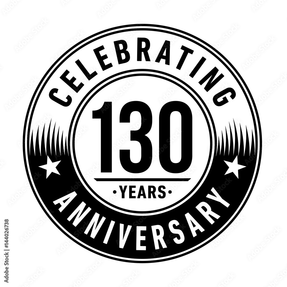 130 years anniversary logo template. Vector and illustration. 