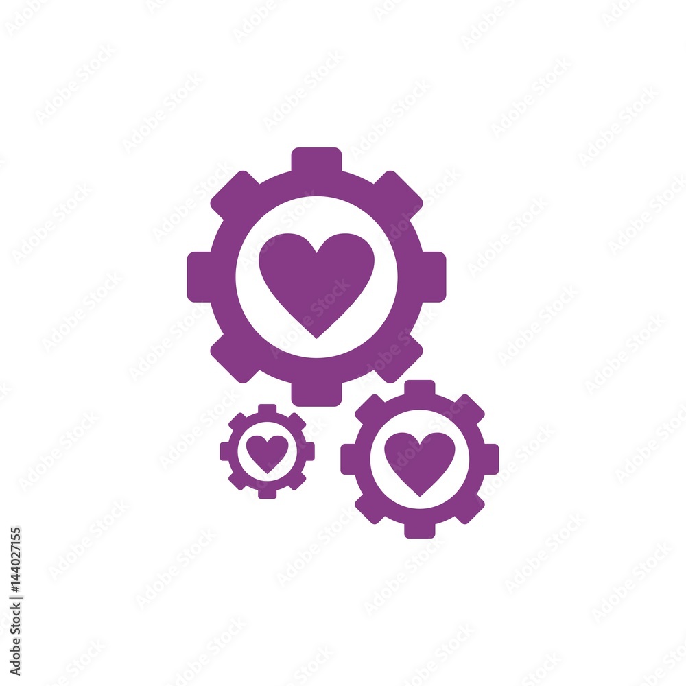 icon logo gear heart Stock Vector Adobe Stock