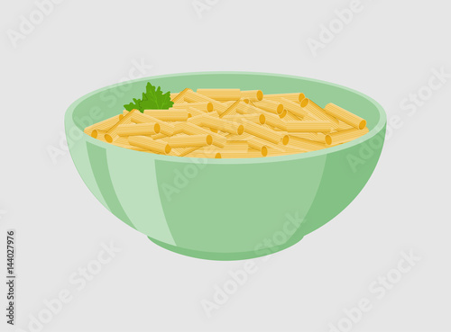 Pasta penne in plate