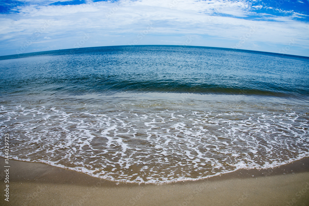 Blue sea and cloud in fisheye view. Blue sea and cloud in fisheye view.