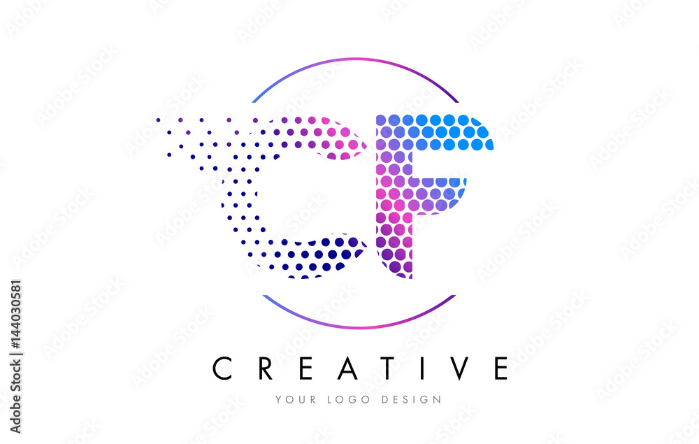 CF C F Pink Magenta Dotted Bubble Letter Logo Design Vector CF C F Pink Magenta Dotted Bubble Letter Logo Design Vector