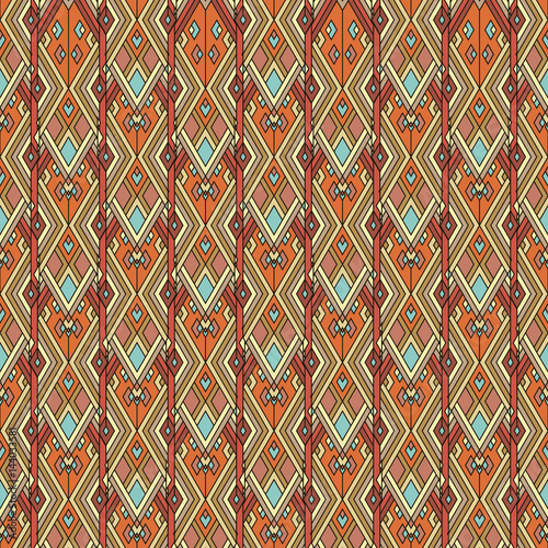 Tribal vintage ethnic seamless pattern. Aztec, mexican, navajo, african motif.