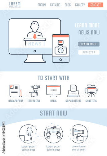 Website Banner and Landing Page News Now
