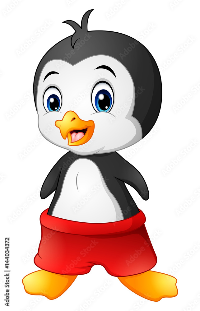 Cartoon penguin with red shorts Cartoon penguin with red shorts